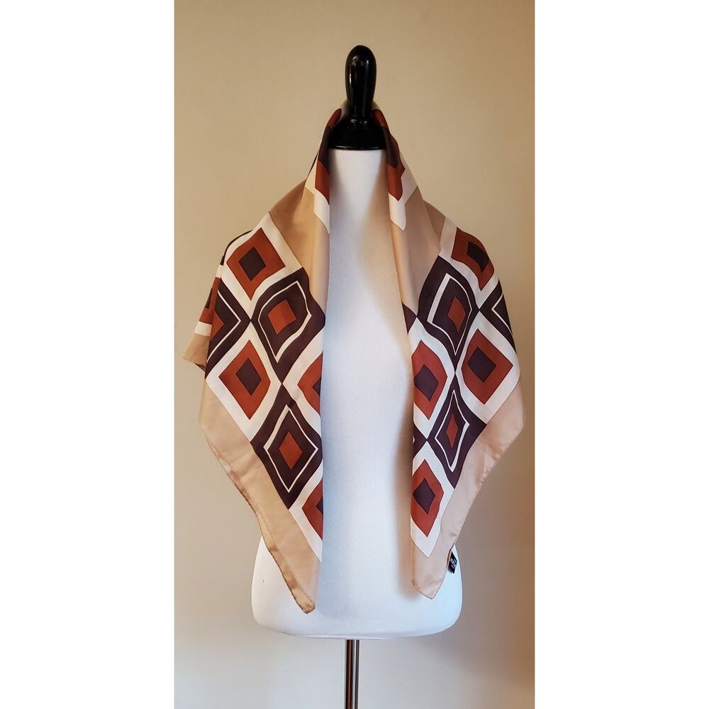 Vintage Gianni Versace 100% Silk Scarf Made In Paris Geometric Design